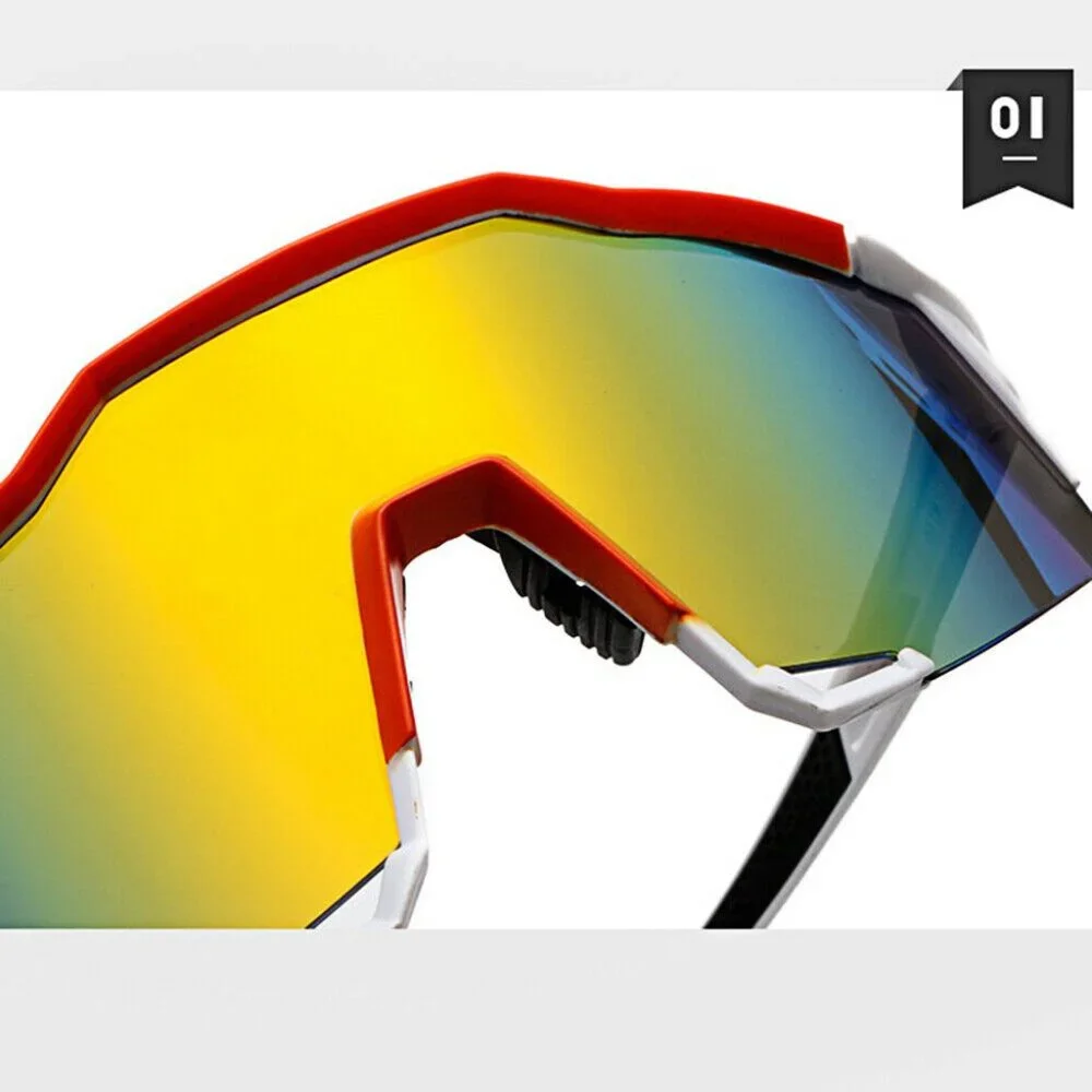 Sports‎ Men Sunglasses Red Mirror Lens Large Frame Rimless Oversized Ski Lentes